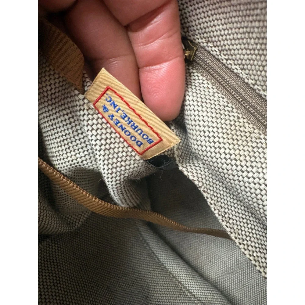 Dooney & Bourke DB Monogram Canvas Tote Bag Tassels‎ Leather Trim Large